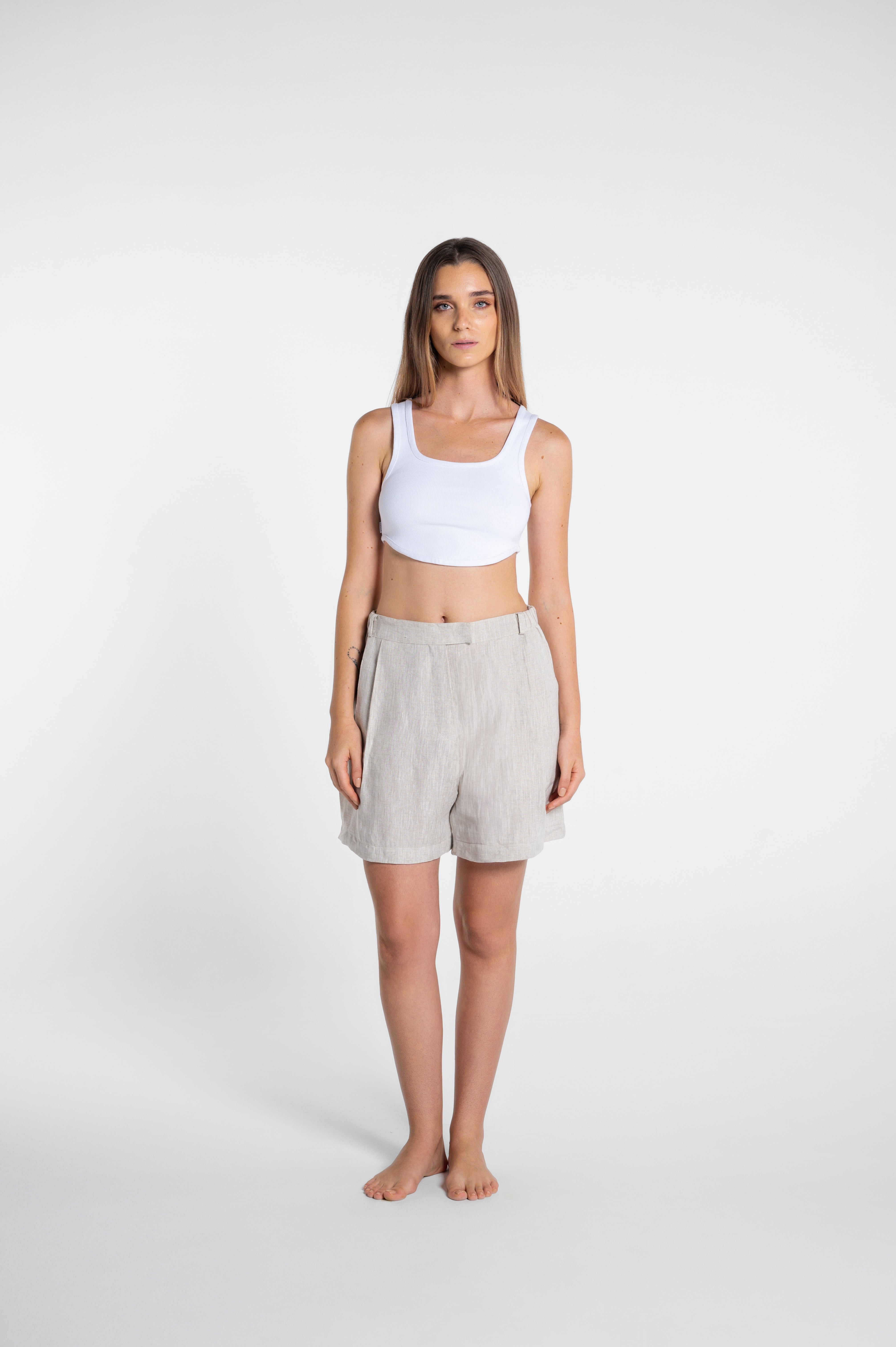 Beige Pant Shorts