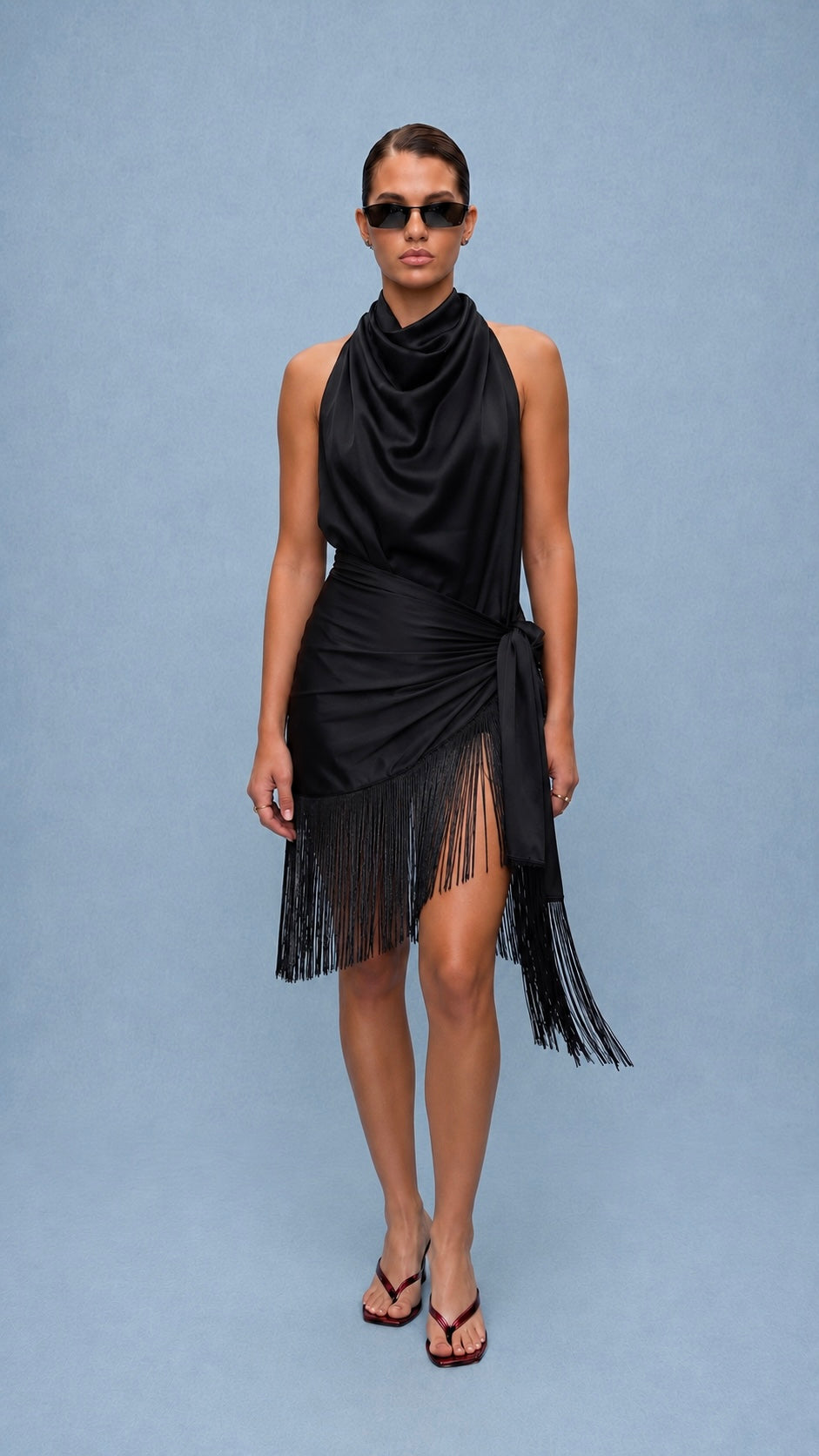 Black Halter Dress/ Set