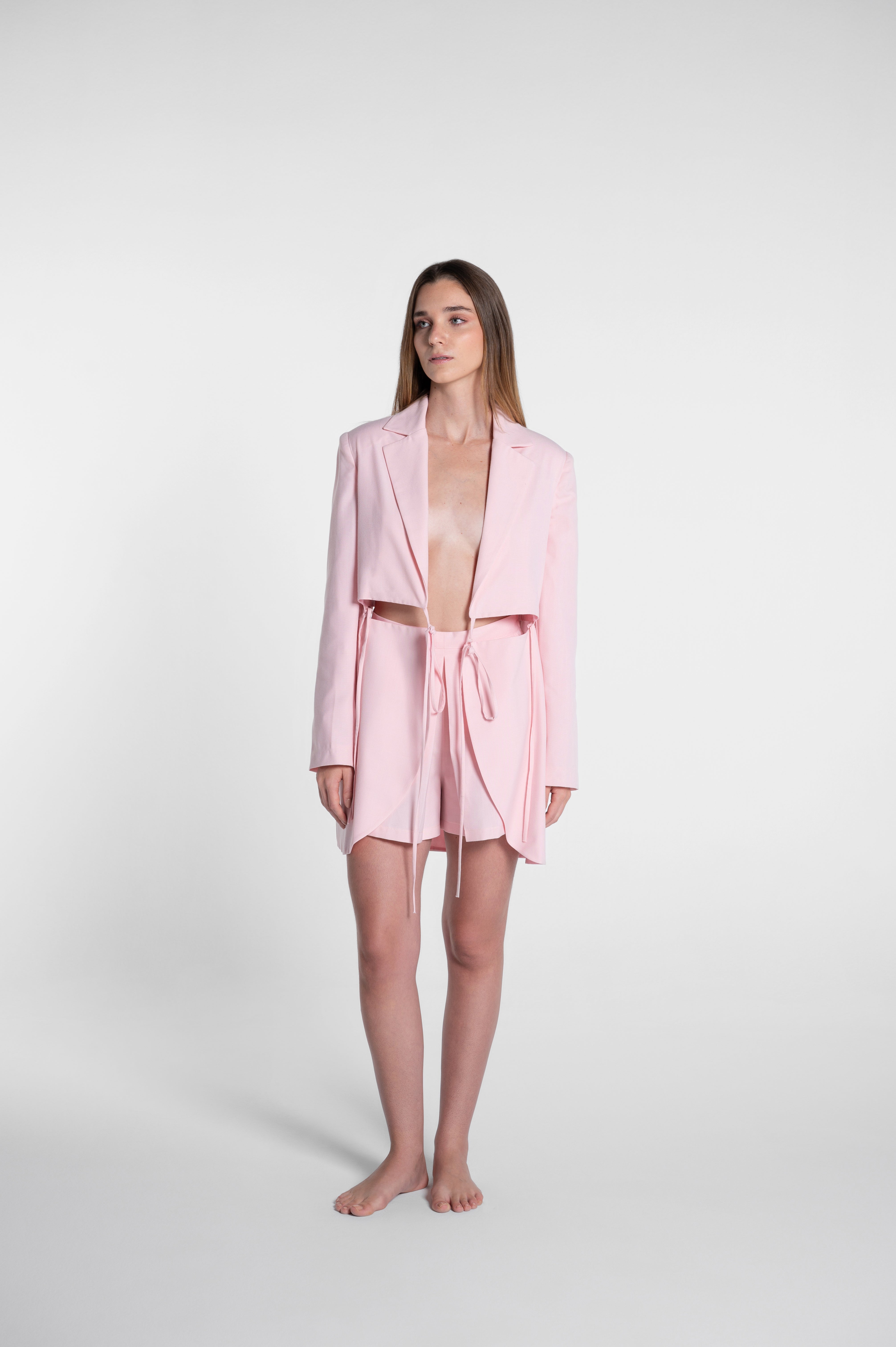 Pink Blazer Crop