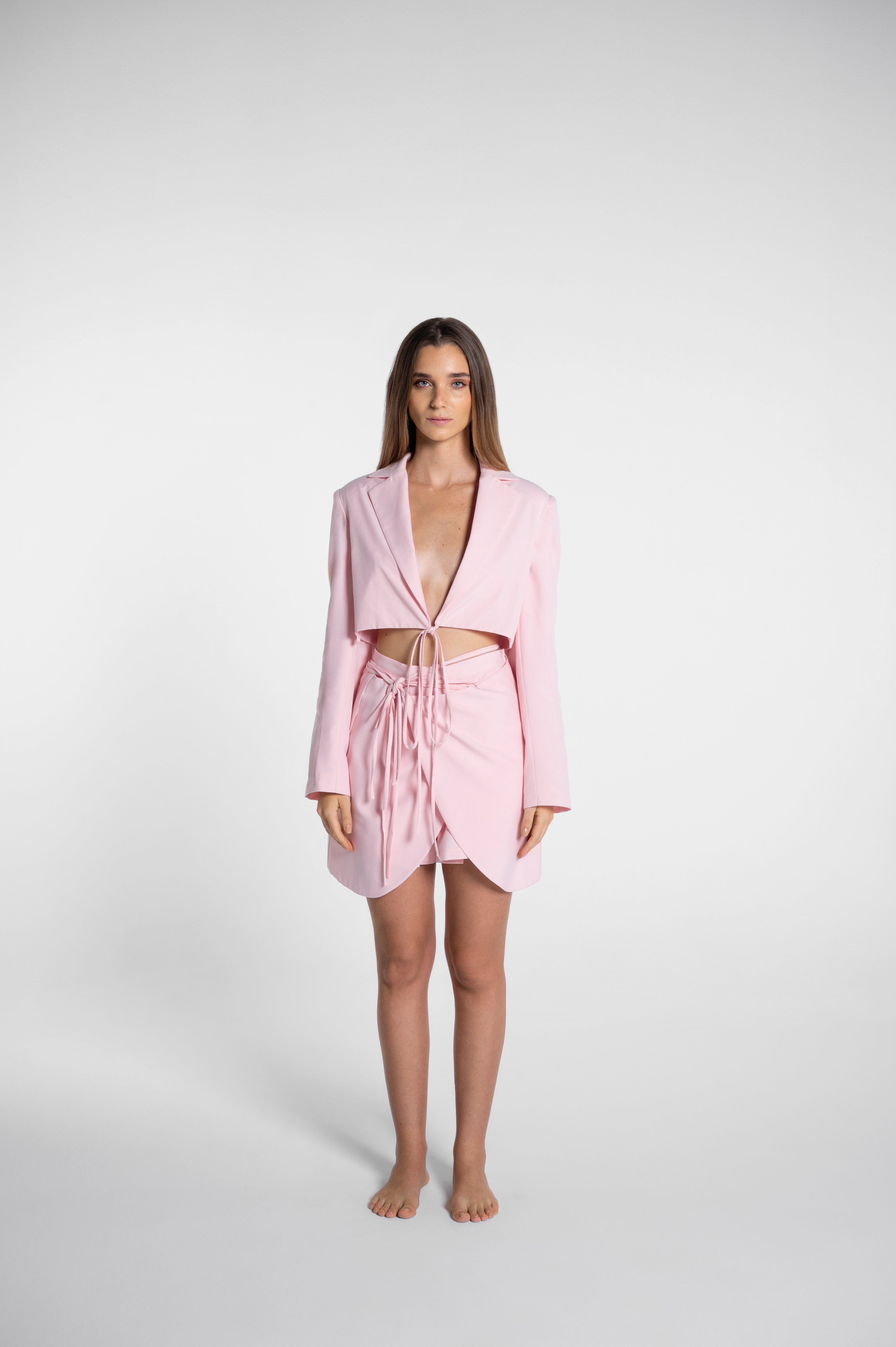 Pink Blazer Crop