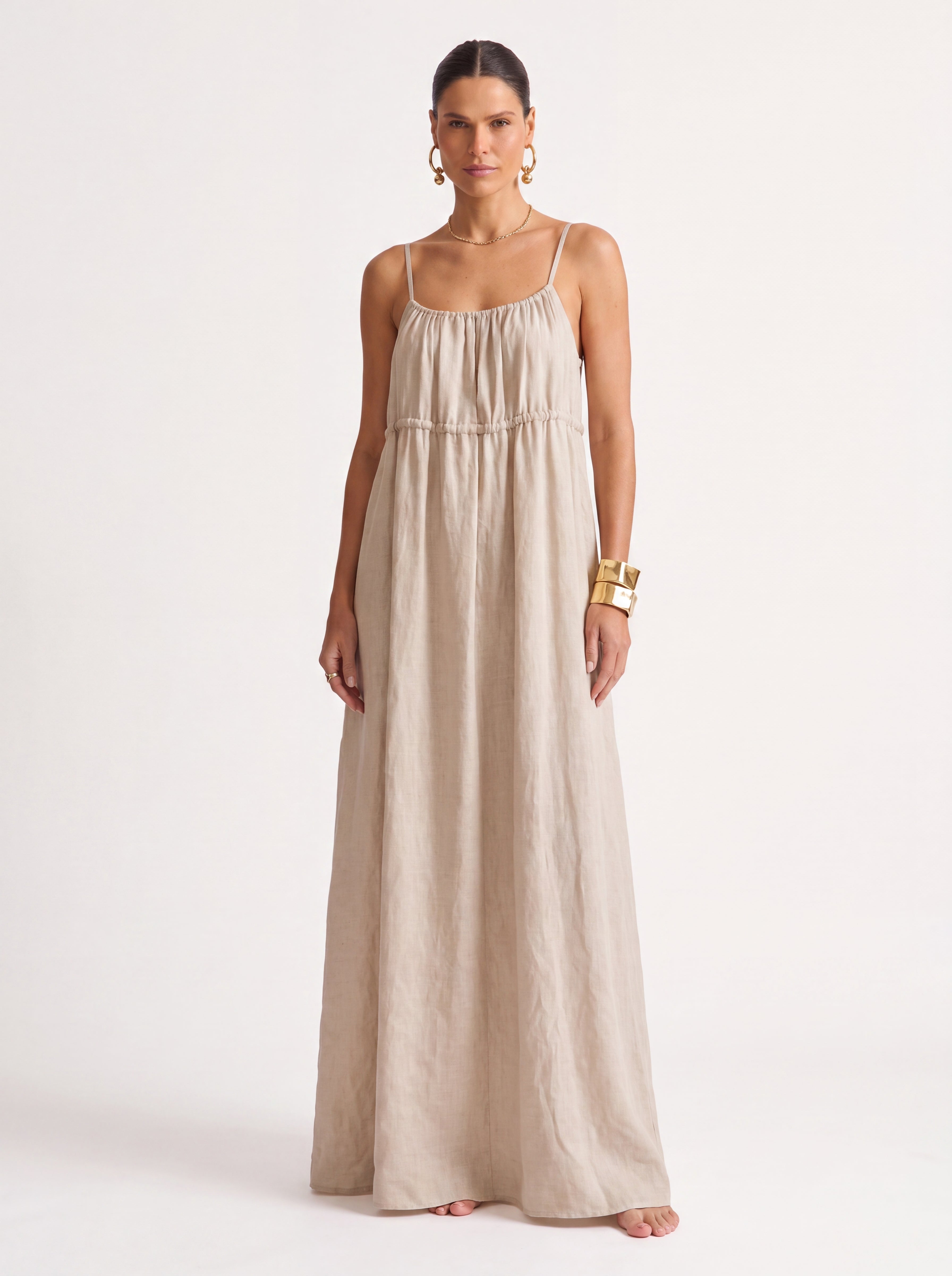 Beige Multiway Linen Dress