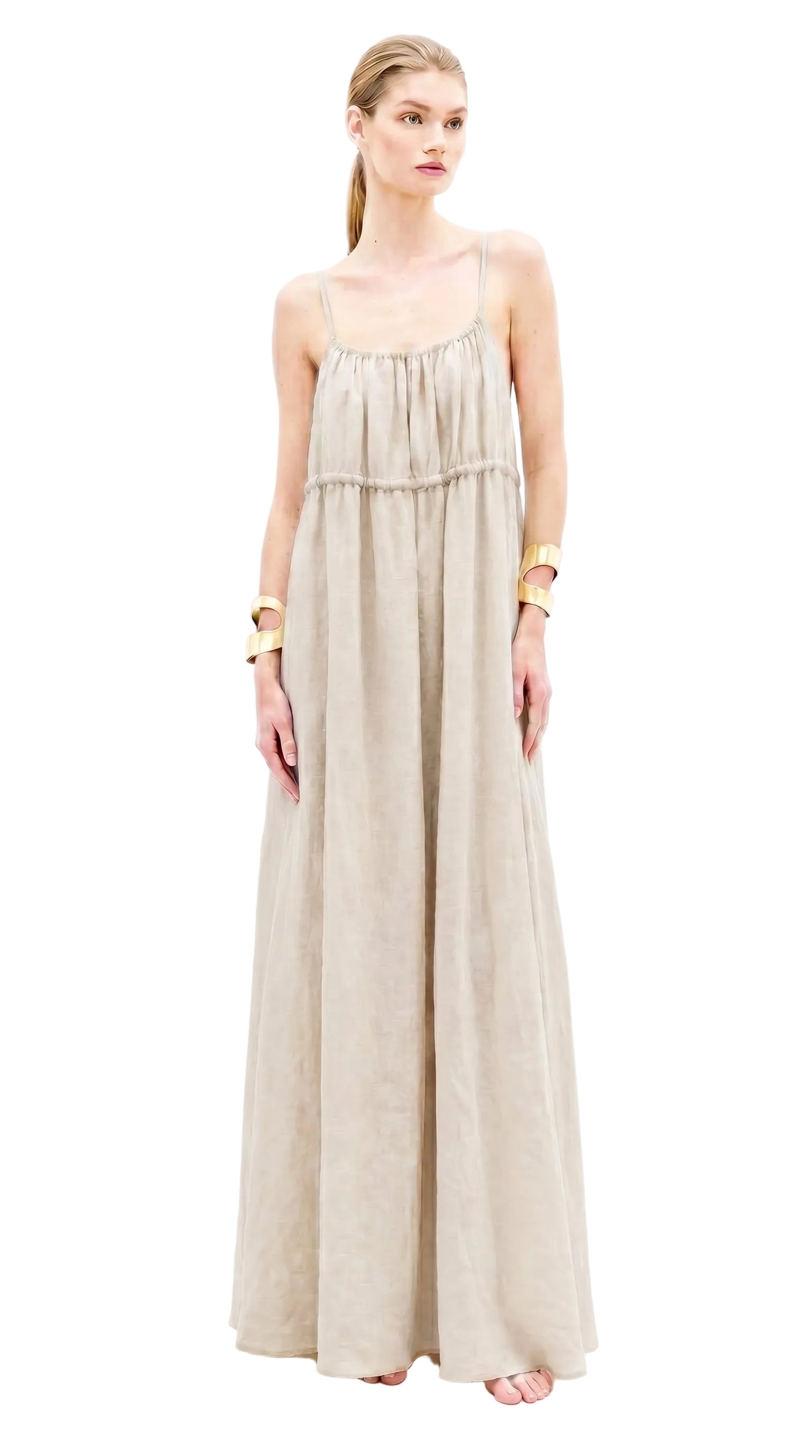 Beige Multiway Linen Dress