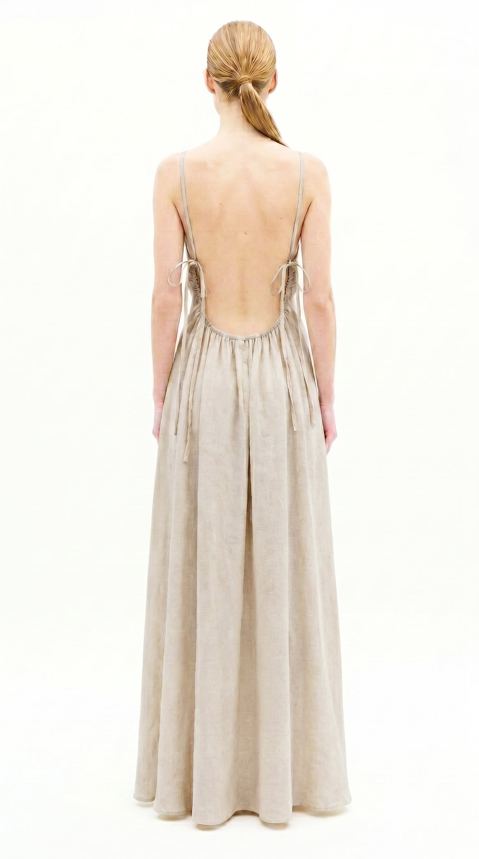 Beige Multiway Linen Dress